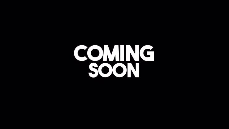 Coming Soon Text Animation with Glitch Effect on Black Background