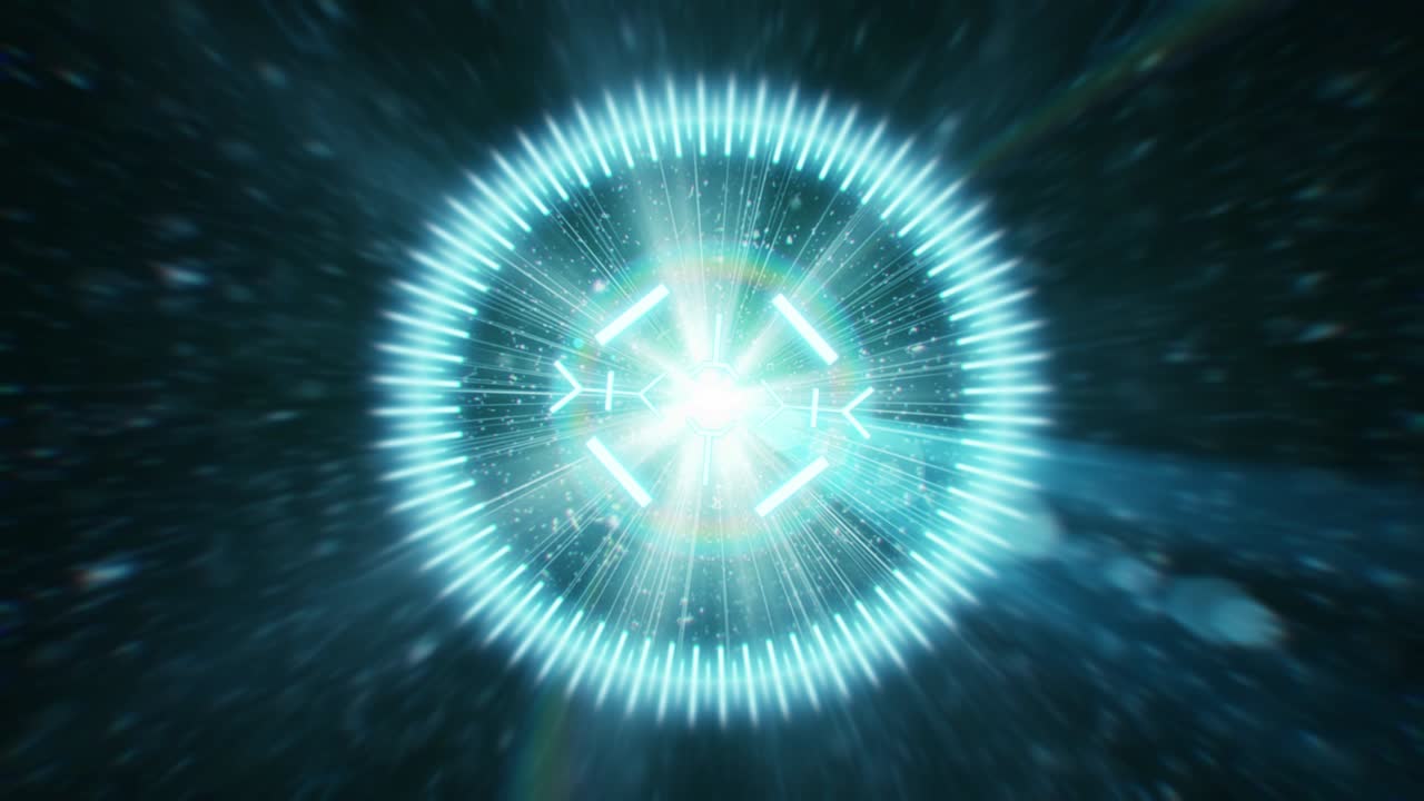 animación en 2d de un objetivo con un fondo de resaltos anamórficos