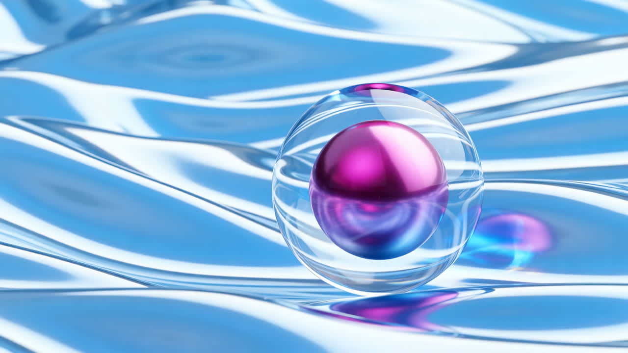 Abstract sphere on liquid surface