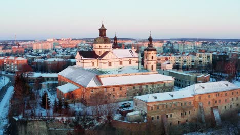 the monastery in berdichev city ukraine aerial panorama view