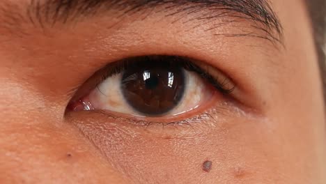 brown eyes up-close cambodian asian male southeast asia looking at camera