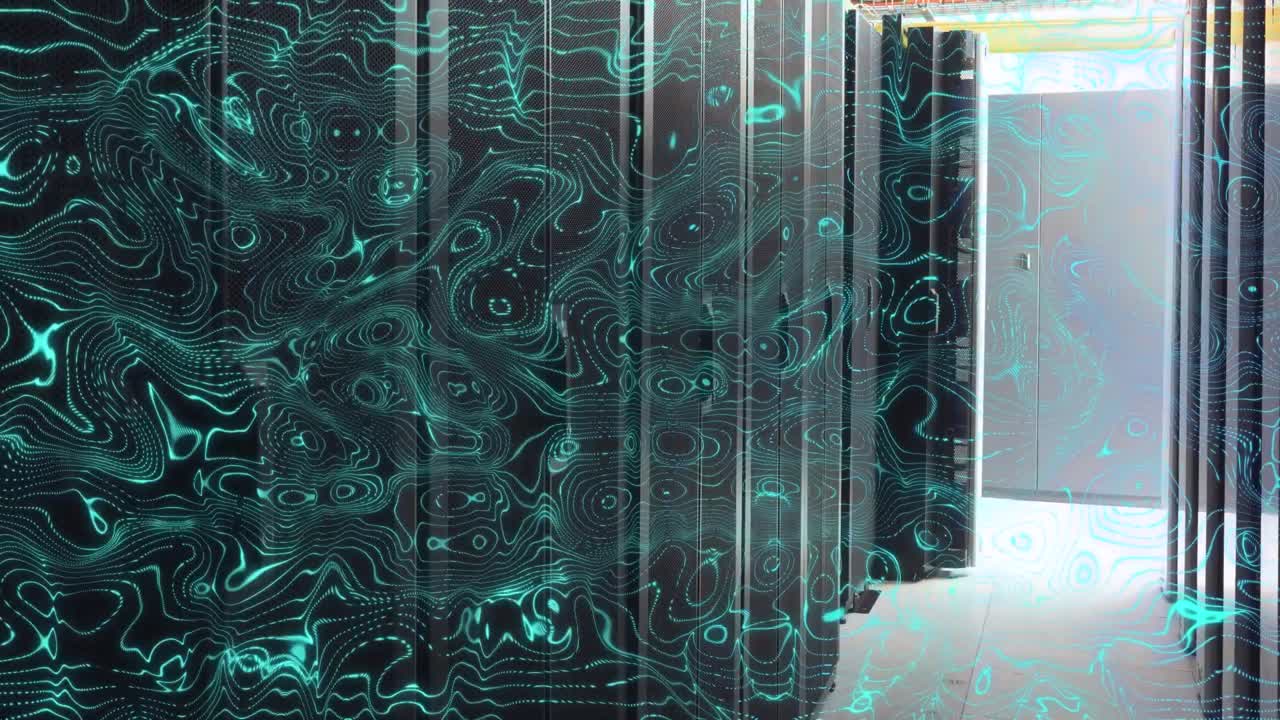 Animation of shapes over server room