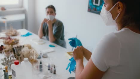 art class instruction with safety precautions