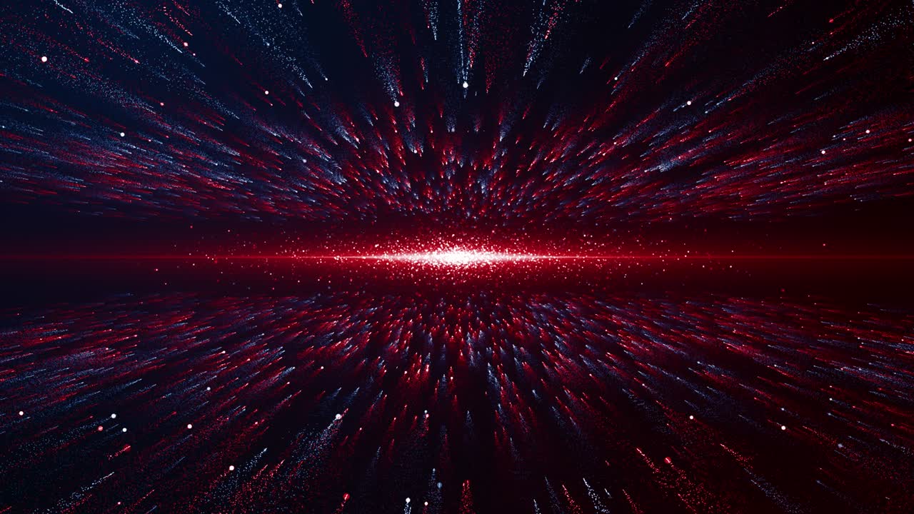 파란색과 빨간색의 입자 게임 트레일러 제목 영화 콘서트 무대 배경 루프