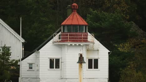 a small lighthouse on the rocky coast near kristiansand