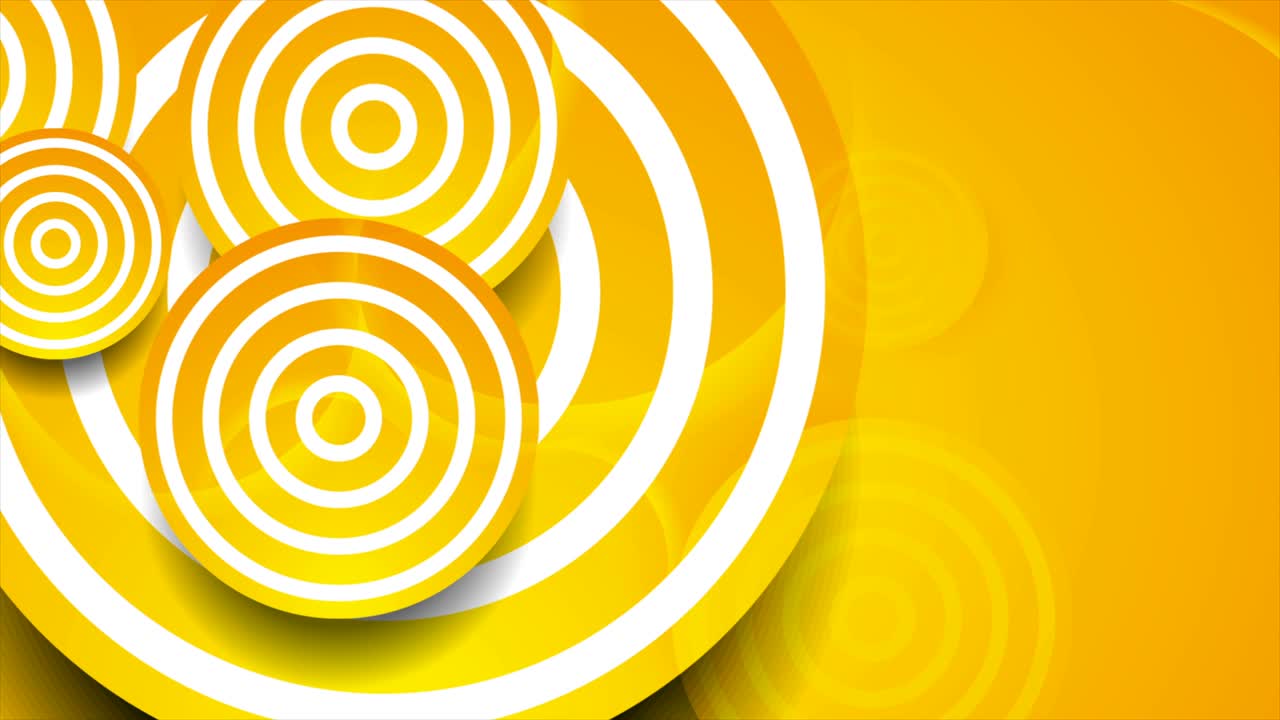 círculos brillantes amarillos abstractos tecnología geométrica animación de video