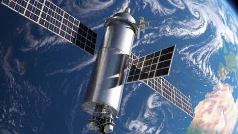 satélite en órbita alrededor de la tierra