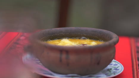 traditional argentine humita peasant dish served in a casserole, close up