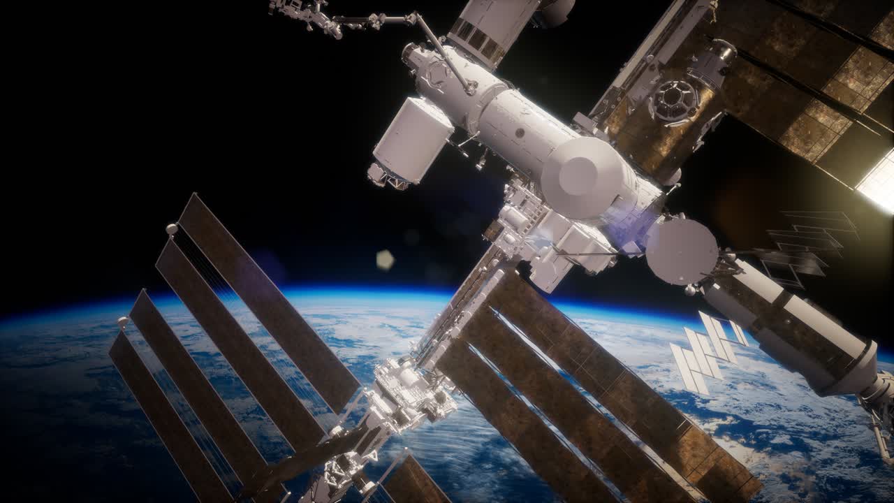 estación espacial internacional en el espacio exterior sobre el planeta tierra