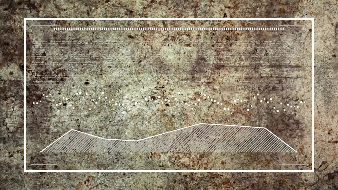 animación del procesamiento de datos sobre formas sobre fondo azul