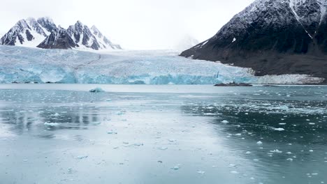 Beautiful-Glacier-with-mountain-backdrop-reflecting-in-the-icy-water