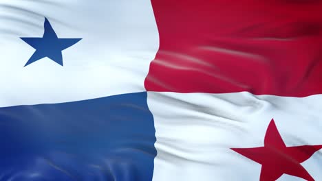 panama flag waving in the wind with highly detailed fabric texture. seamless loop