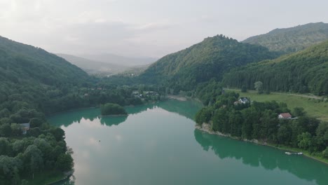 picturesque mountain landscape around doftana river in paltinu, romania