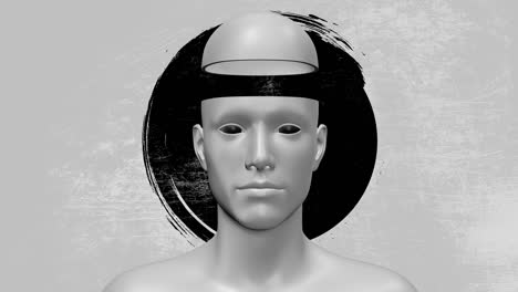 minimal gráfico colorido diseño psicodélico con formas grunge. cuerpo humano arte conceptual abstracto. personaje 3d realista hombre o mujer en estilo moderno de stop motion creativo. animación de moda brillante.