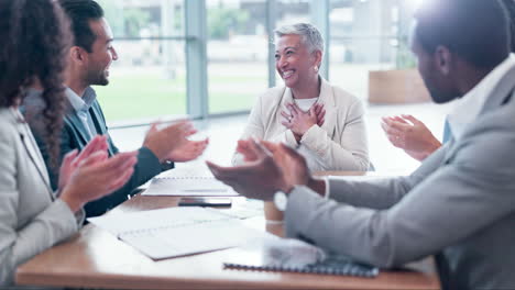 business people, applause and manager success