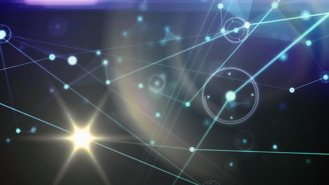 Animation of network of connections and data processing