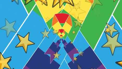 animation of stars over rainbow ribbons icons