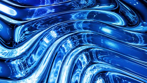 looped abstract liquid background with wavy sparkling pattern on shiny glossy surface. viscous blue fluid like surface of foil or brilliant glass. beautiful creative festive backdrop. simple bright bg