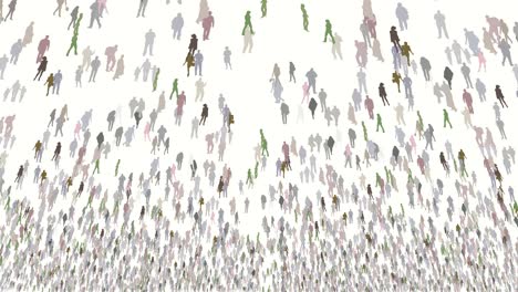 Acercándose-A-La-Gran-Multitud-De-Personas-En-Animación-De-Fondo-Blanco