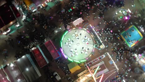 night joyride 360d bird eye wide view in carnival festival