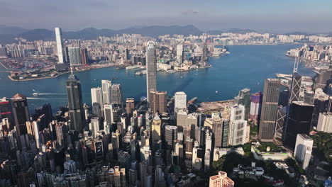 an aerial view of a city and a body of water