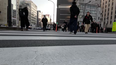 pedestrians crossing an urban intersection over time