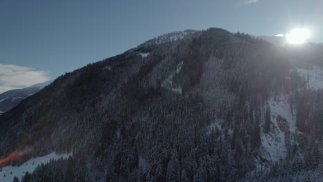 Densely-Wooded-Alpine-Mountains-Over-Langau-Near-Saalbach-Hinterglemm-In-Austria