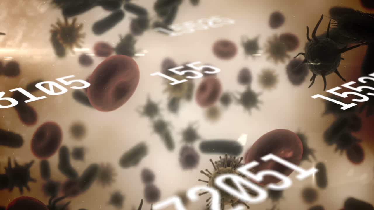 디지털 셀 아이콘을 통해 과학 데이터 처리의 애니메이션