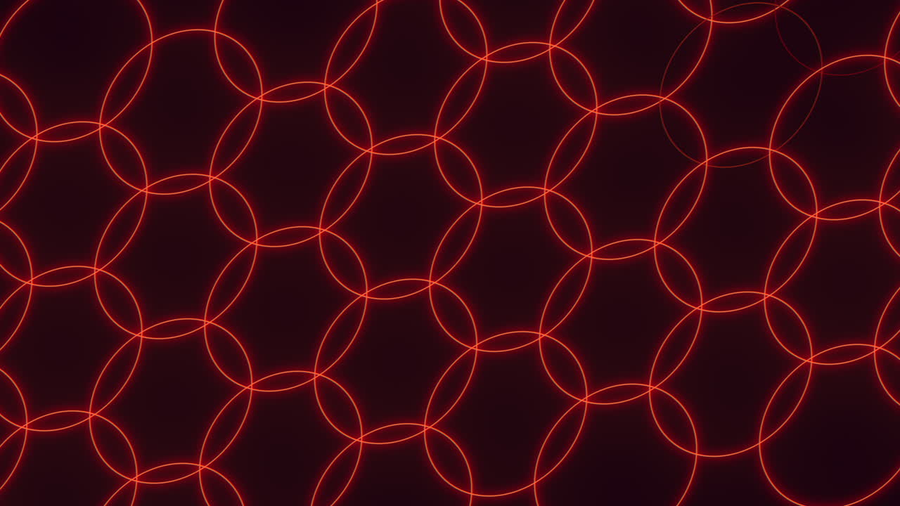 Mesmerizing circular loop of interconnected red circles