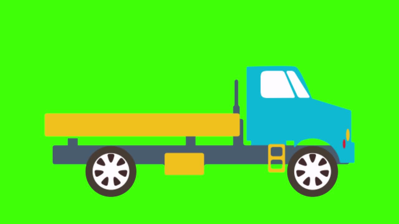 녹색 화면에 트랙 아이콘의 애니메이션