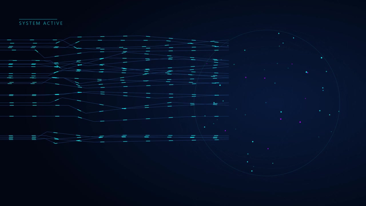Digital Data Network Visualization with Moving Particles and Lines