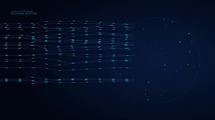 Digital Data Network Visualization with Moving Particles and Lines