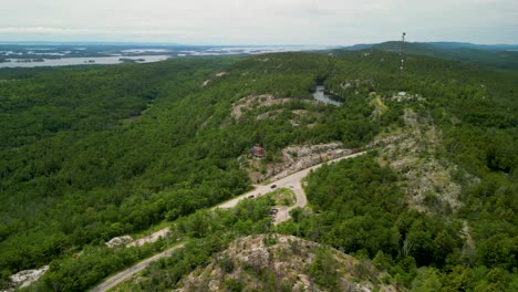 Aerial-view-of-forested-Manitoulin-Island,-Ontario,-Canada