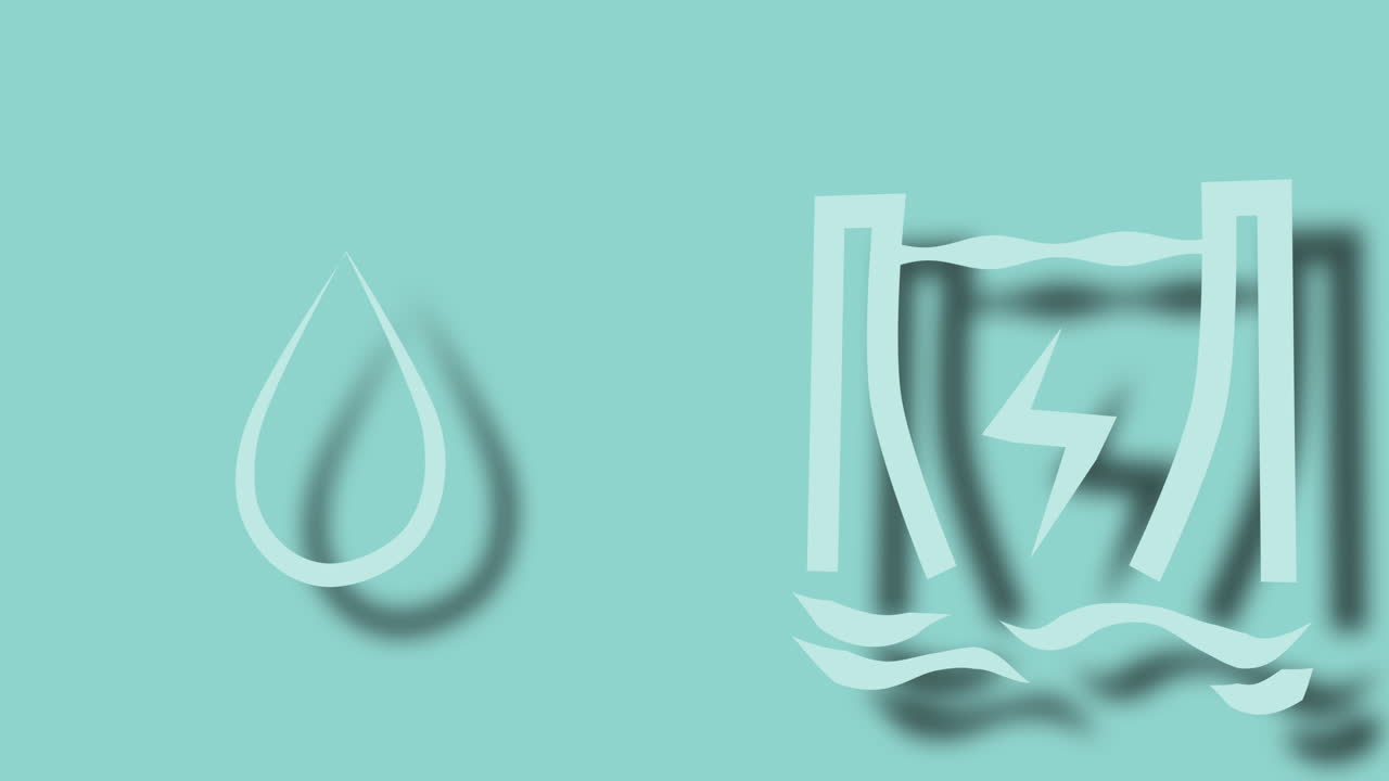 물과 전기 아이콘: 수력 발전의 상징