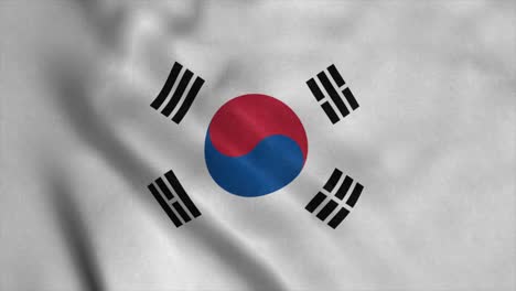 la bandera surcoreana ondeando en el viento. la bandera nacional de corea del sur