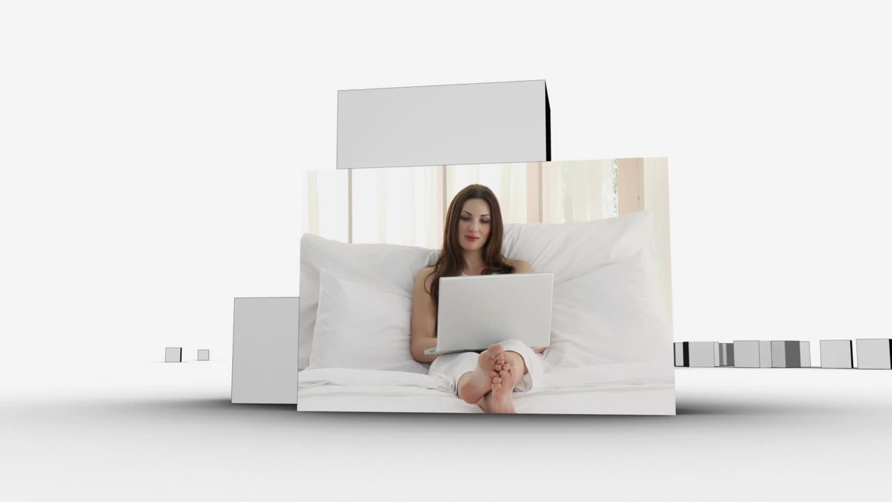 animación de un cubo que muestra a personas con una computadora portátil