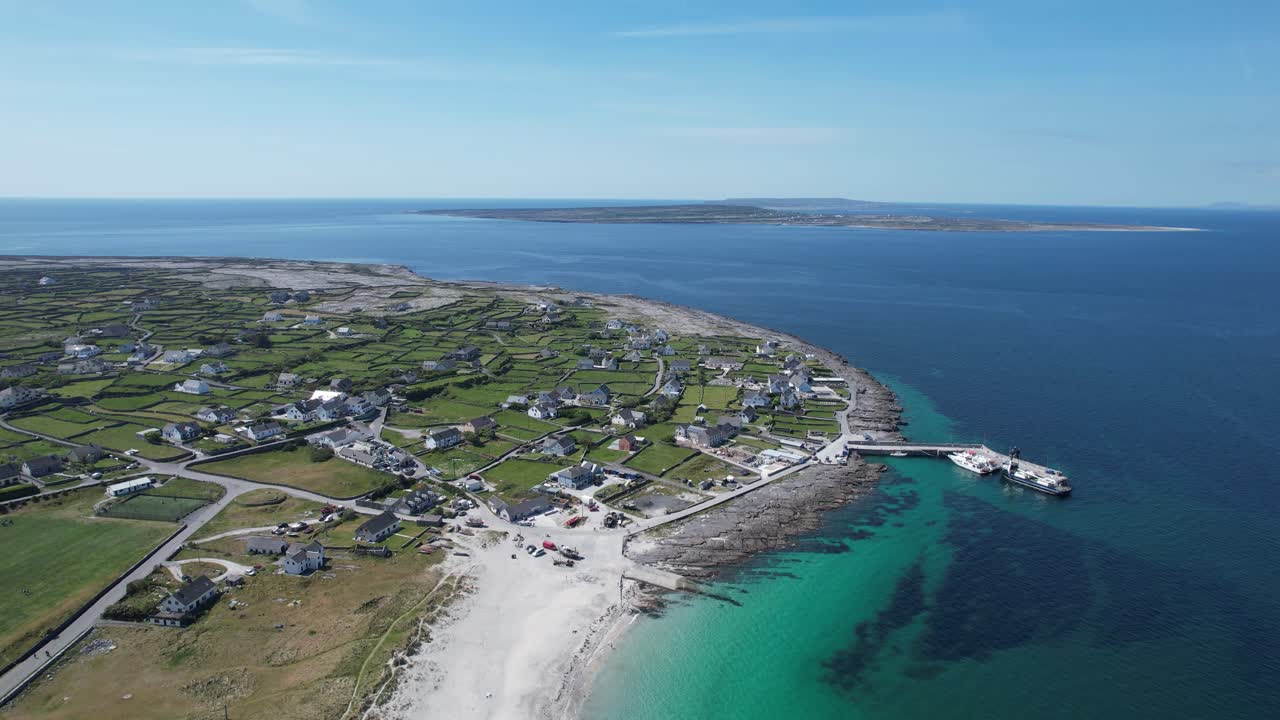 Aran island Inisheer harbour Landing place for ferry from Doolin will Atlantic way Ireland in summer