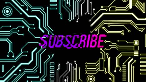 animación del texto de suscripción a través de la red de conexiones
