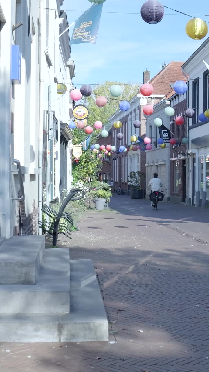Street Scene with Colorful Lanterns