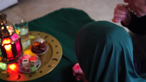 muslim couple. husband and wife. iftar (or fatoor)