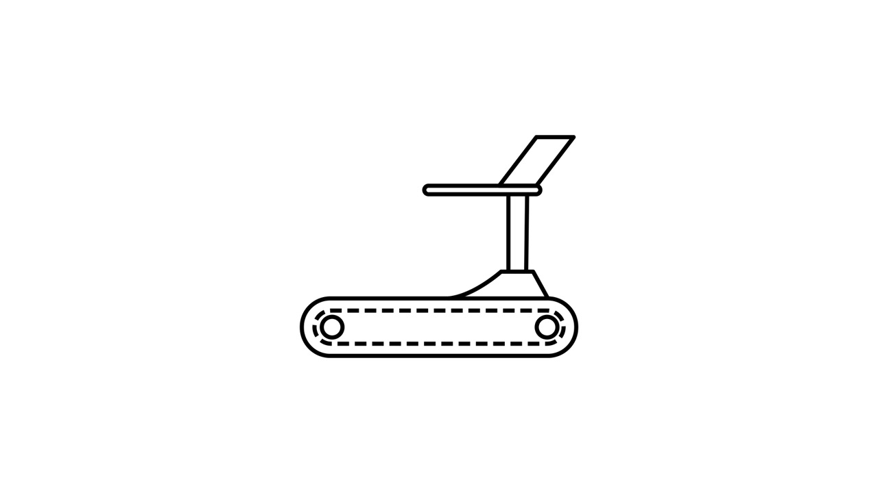 Disegno al tratto animato di un tapis roulant