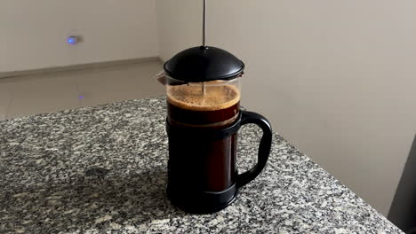 coffee prepared in a french press