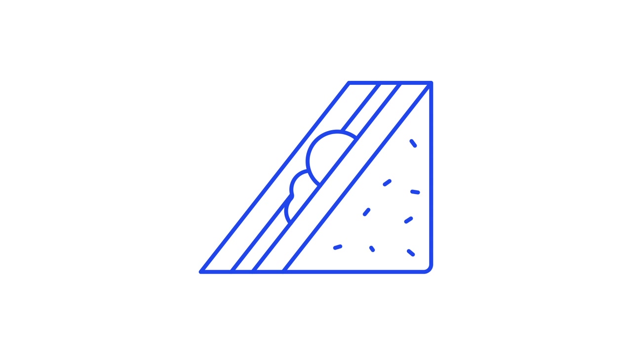 Animated Drawing of a Blue Line Sandwich Icon