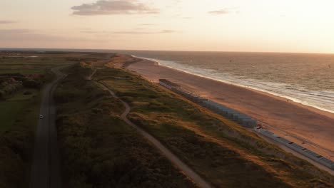 the beach of domburg during a summer sunset