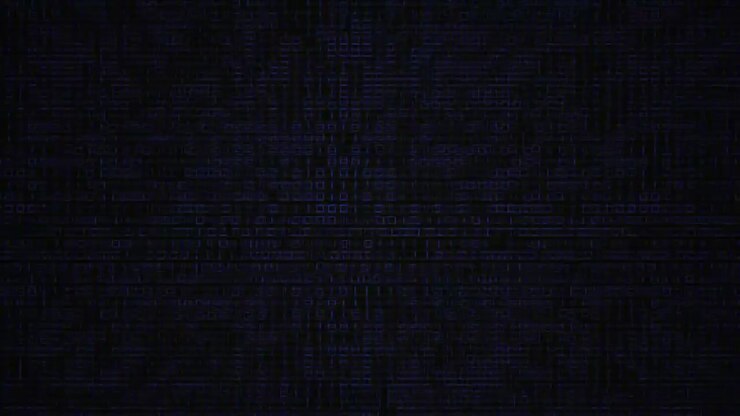 Abstract Digital Data Flowing in a Blue Matrix Grid