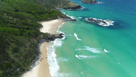 aerial shot of a beach on australia's east coast