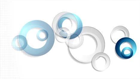 anillos de tecnología azul brillante y gris animación de video
