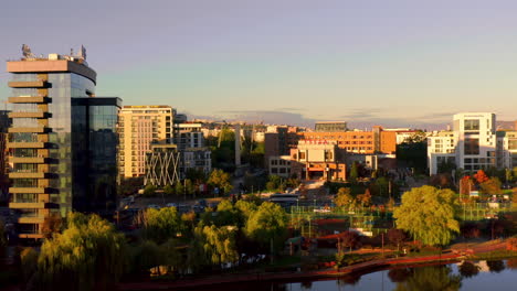 Establishing-shot-in-Cluj-Napoca,-Romania,-Business-park-zone