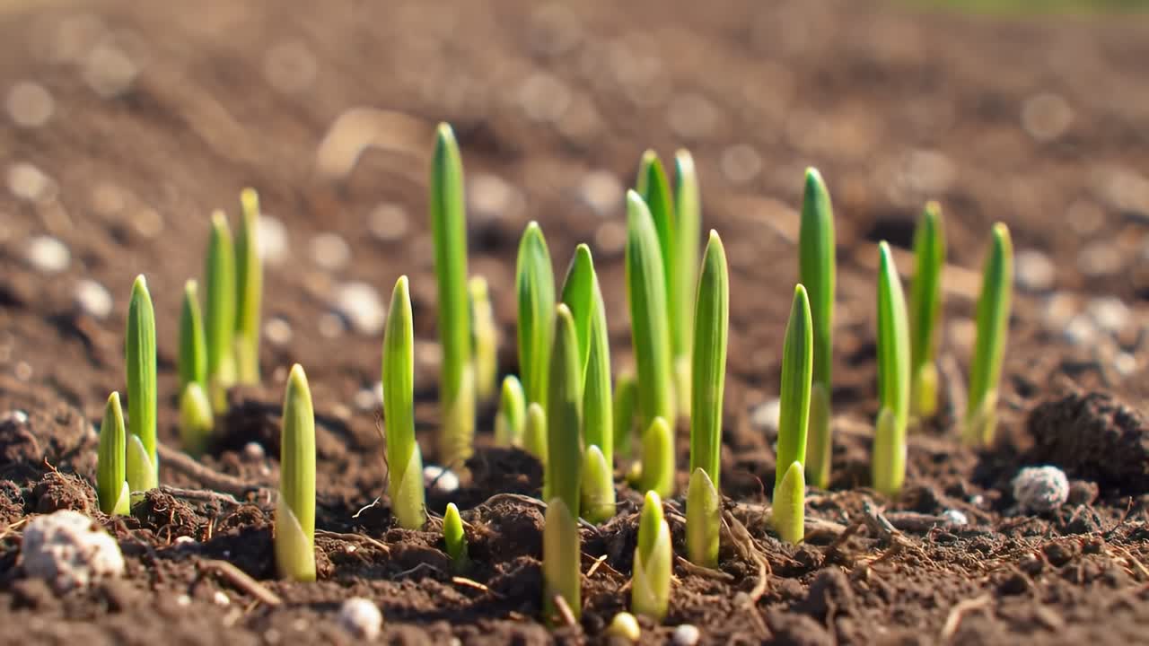 Emerging Green Shoots: Capturing the Transformative Moment of New Plant Growth from Soil in Nature