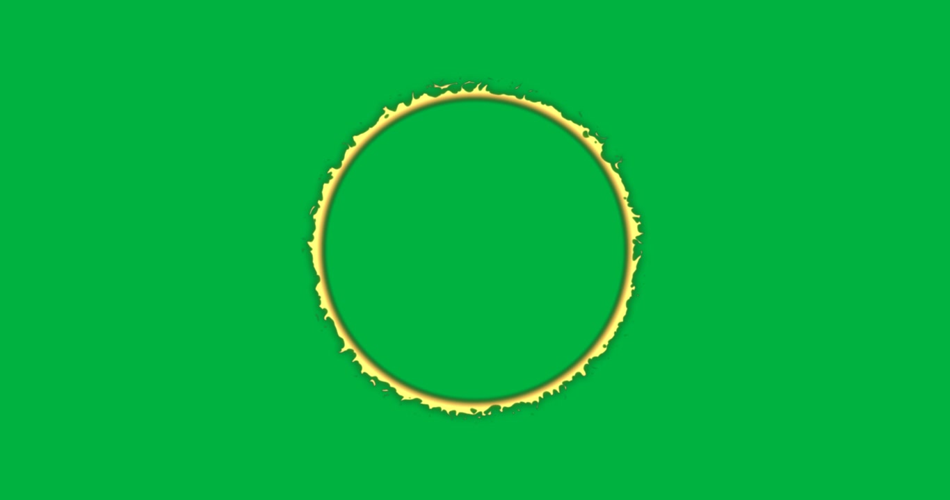 Animation of glowing yellow circle over transparent background